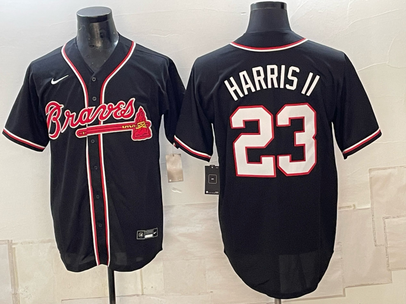Men 2026 Atlanta Braves #23 Harris II black Game Nike MLB Jersey 101101